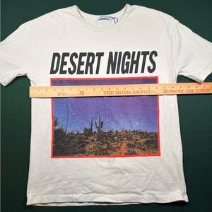 ZARA Desert Nights Graphic Tee Men’s Small Cream Shirt